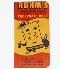 Vintage 1945 RUHM'S PHOSPHATE ROCK For Crops Data Notebook picture