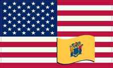 5×3 America and New Jersey Flag Magnet Vinyl StateCar Truck Bumper Magnets picture
