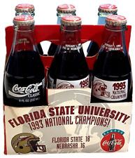 Florida State National Champions 1993 CocaCola Classic Bottles 6 Pack Vintage picture