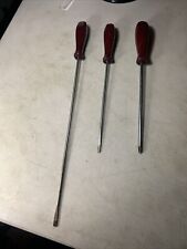 MATCO TOOLS - Lot of 3  Screwdrivers ,Maroon Handle, (2) Flat Tip, (1) #2 Tip picture