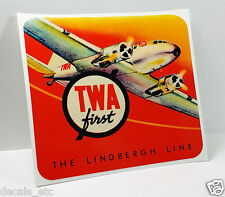 TWA The Lindbergh Line Vintage Style Decal / Vinyl Sticker, Luggage Label picture