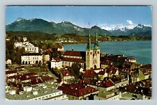CH-Switzerland Luzern mit Rigi Alpen Mountains Scenery c1970 Vintage Postcard picture