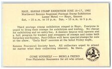 1962 Kansas Stamp Exhibition & Trading Hays Kansas KS Unposted Vintage Postcard picture