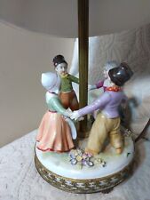 Vtg Dresden Ring Around Rosie Porcelain Figurine Lamp 4 Kids A/O Ormalu Decor  picture