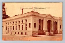 Stockton CA-California, Hazelton Library, Outside, Vintage Postcard picture