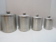 VTG MCM HELLER HOSTESS WARE ALUMINUM CANISTER SET 4PC MADE IN ITALY picture