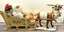 HOLIDAY CREATIONS Animated - Musical Reindeer and Santa On Sleigh Original Box  picture