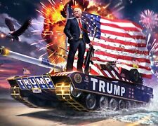 President Donald Trump on Tank - Let's Make America Great Again -  picture