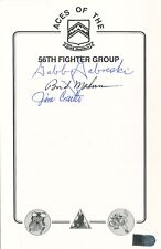 Gabby Gabreski Walker Mahurin Jim Carter Signed 56th FG Aces Bookplate (AIV) picture