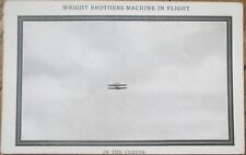 Wright Brothers Airplane 1910 Aviation Postcard, Flier Machine in Flight picture