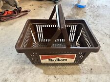 VTG 1988 Marlboro Grocery Store Shopping Basket Brown Advertising 17x11.5x9.5 picture