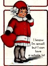 c1910 VALENTINE CUTE YOUNG GIRL LOVE A WHOLE LOT EMBOSSED POSTCARD 26-262 picture
