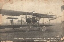 William R Badger Baldwin Biplane Killed 1911 Chicago Aviation Airplane Postcard picture
