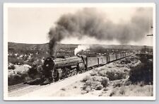 Atchison Topeka & Santa Fe Railroad Locomotive 3765 VTG RPPC Real Photo Postcard picture