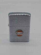 ZIPPO 1965 GULF OIL GAS ADVERTISING BRUSHED CHROME LIGHTER  picture