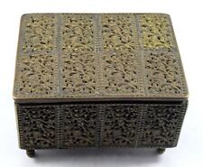 Great Old Antique Old Beautiful Brass Jewelry/Trinket Box Collectible. G7-656  picture