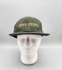 Vintage JOHN DEERE Hat Cap Army Green Snapback Flat Brim Farming K Products picture