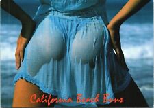 California Beach Buns Girl Postcard Risque Ocean 90's 80's Pinup Adult Butt Bum picture