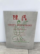 Vintage Restaurant Menu Pricing Chans Lima Ohio American Cantonese Chinese Food picture
