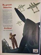 1942 Lockheed Aircraft Print Advertising WW2 Color Life U.S. ARMY Airplanes L42A picture