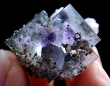 17g Natural Phantom Window Purple Fluorite Calcite Mineral Specimen/Yaogangxian picture