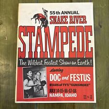 Vintage 1970 Snake River Stampede 55th Rodeo Program Gunsmoke “Doc” & “Festus” picture
