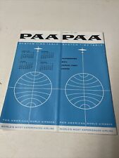 Pan American August 1958 AIRLINE TIMETABLE SCHEDULE Brochure flight Map picture