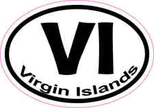 3X2 Oval VI Virgin Islands Sticker Vinyl Vehicle Window Stickers Bumper Decal picture