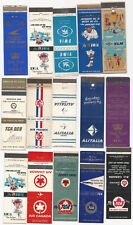 Fifteen Foreign Airlines Matchbook Covers - Canada BOAC Alitalia BWIA & more picture