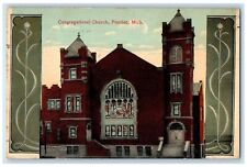1913 Congregational Church Exterior Roadside Pontiac Michigan MI Posted Postcard picture