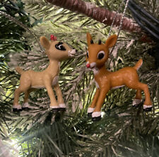 2ct New (Baby Clarice & Rudolph) The Red Nosed Reindeer Christmas Tree Ornament picture