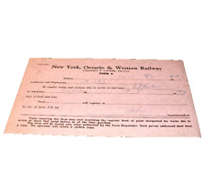 1944 NYO&W CLEARANCE CARD FORM A EXTRA 313 picture