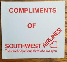 Compliments of SOUTHWEST AIRLINES Early 1980s Sticker 3 x 3 1/4 Unused picture