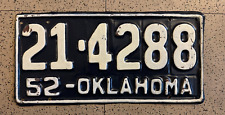 1952 OKLAHOMA license plate – Ottawa County – ORIGINAL vintage antique auto tag picture