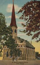Vintage Postcard St. Mary's Catholic Church Joliet Illinois Harry F. Beach Pub. picture