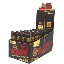 FULL DISPLAY - RAW CONE BLACK 1 1/4 Size - PreRolled 32 Packs/ 6 Cones per Pack picture