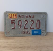 Indiana Motorcycle License Plate 1992 59220 picture