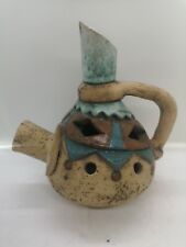 Small Handmade Tea Pot Pottery Vase Shape Hand Painted Home Decorative Fine Art picture