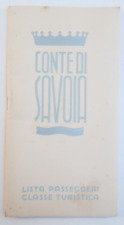 Conte Di Savoia Italian Cruise Ship Line Passenger Manifest List Book Genoa picture