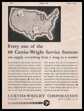 1931 Curtiss Wright Corp New York Aircraft Service Stations Map Vintage Print Ad picture