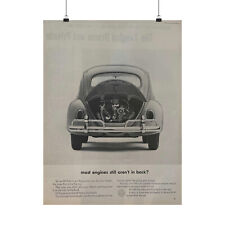 Volkswagen Beetle VW Bug Poster - VW Advertising Ad Print Mid Century Wall Art picture