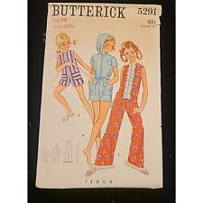 Vintage 1960s Sewing Pattern Butterick 5291 Girls Size 10 One Piece Jumpsuit Cut picture