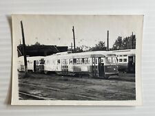 Vintage 1950s - Pittsburgh Railways PCC Cars At Car Barn Photo - (5 In x 3.5 In) picture