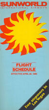 Sunworld International Airways system timetable 4/28/85 [0123] Buy 4+ save 50% picture