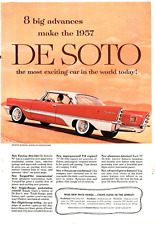 1957 Print Ad De Soto Fireflite 2-door Sportsman in Fiesta Red and White Advance picture