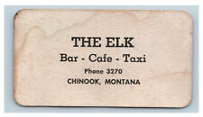 1950s The Elk Chinook MT Business Card Advertising Risque Naughty Comic Pilgrim picture