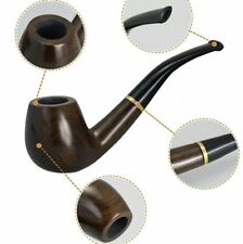 Long Wooden Natural Ebony Pipe Wood Smoking Tobacco Pipes Men Gift Souvenir Pipe picture