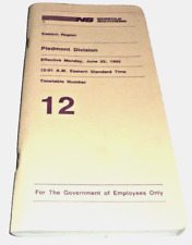 JUNE 1992 NORFOLK SOUTHERN PIEDMONT DIVISION EMPLOYEE TIMETABLE #12 picture