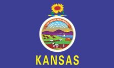 5in x 3in Kansas State Flag Sticker Car Truck Vehicle Bumper Decal picture