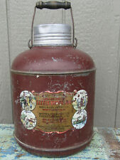 Vintage Authentic Brainards Crockery Lined Little Brown Jug Water Thermos Macomb picture